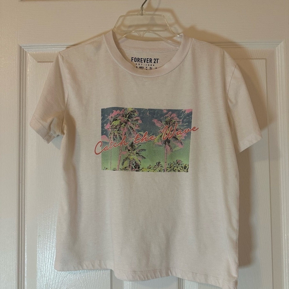 Catch The Wave White Graphic Tee